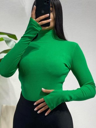 بادی یقه اسکی ساده کبریتی