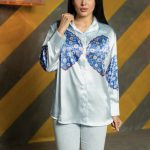 شومیز ساتن مجلسی طرحدار زنانه