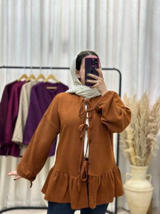مانتو پاییزه عروسکی جلو گره ای
