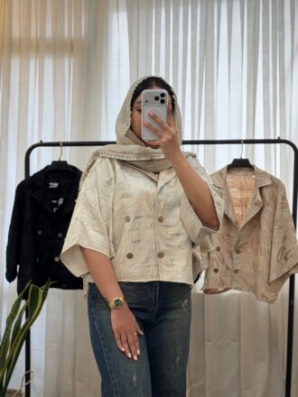 کت زنانه کوتاه ژاکارد