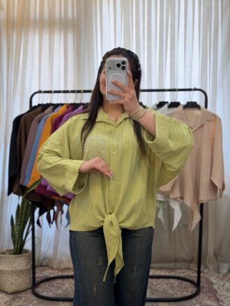 شومیز گره ای نگینی - تصویر دوم